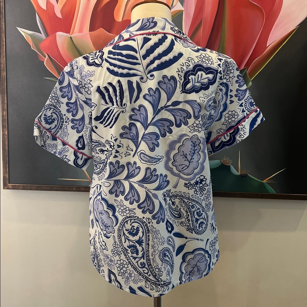 Women's Blue Paisley Pajama Set - Picture 5 of 12